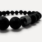 Mens Lava and Hematite Bracelet
