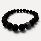 Mens Lava and Hematite Bracelet