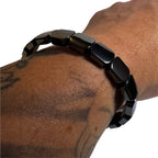 Hematite bracelet for men product shot showing full length